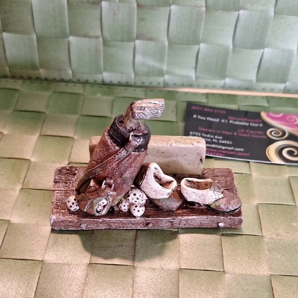 Miniature Golf Bag and Shoes Figurine
